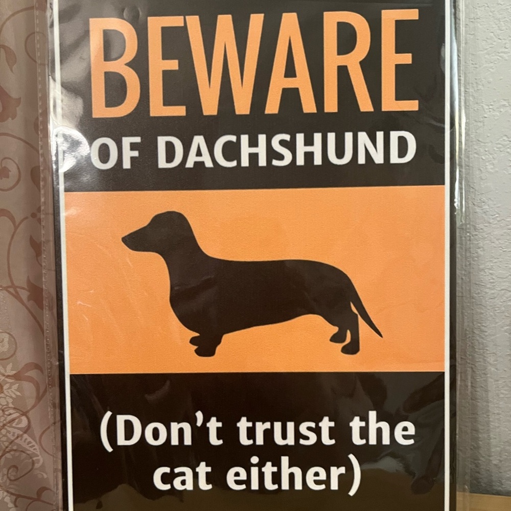 Dachshund 12”x8” tin decor sign